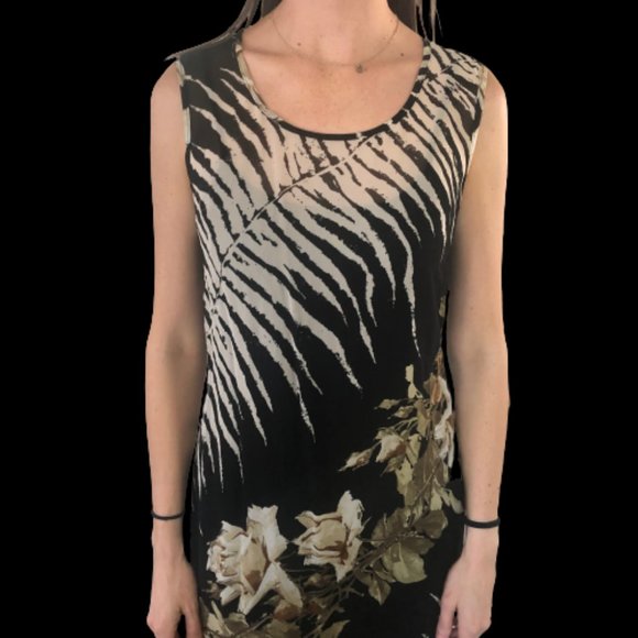 FUEGO Classic Sheath Dress in Black and Tan Size M - Picture 4 of 9